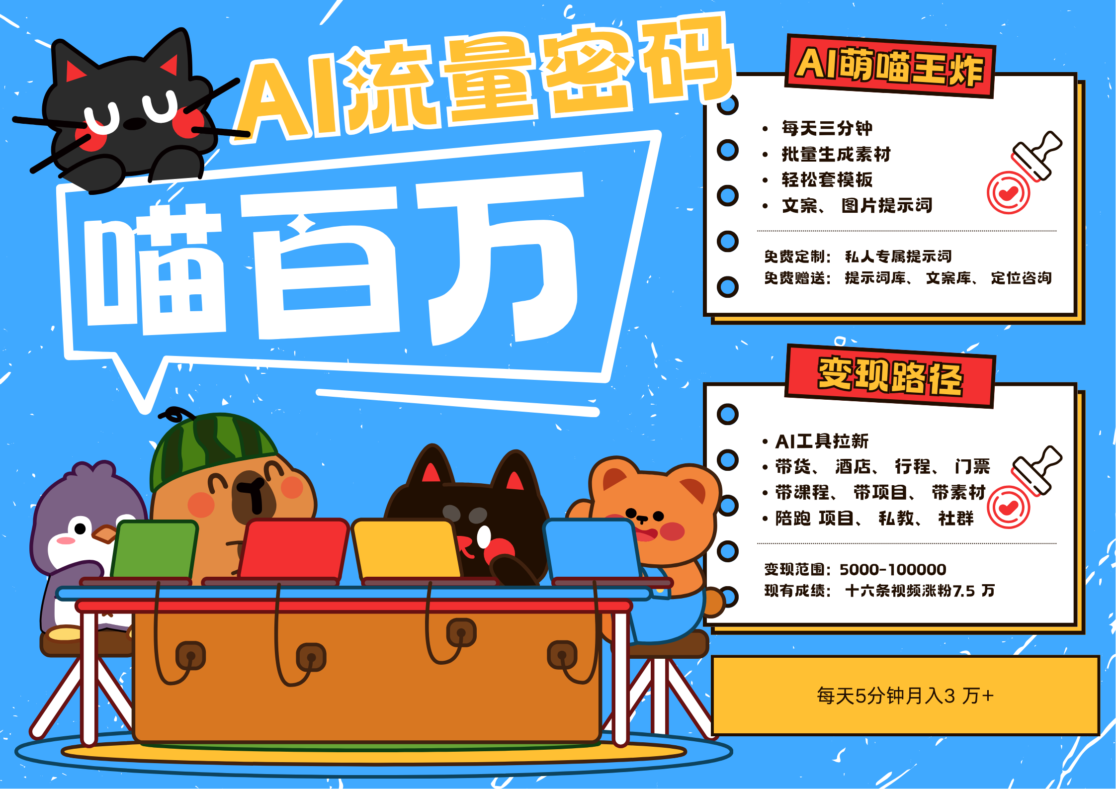 AI+宠物+旅行2025最火流量密码 轻松用AI宠物做文旅账号 可带货，带酒店，可以带行程，旅行社 小白三分钟学会 N种变现渠道 月入五位数  管道收益-齐力副业