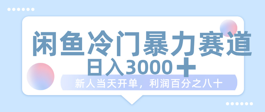 闲鱼冷门暴力赛道，一单 80%利润，新人轻松日入 1000+-齐力副业