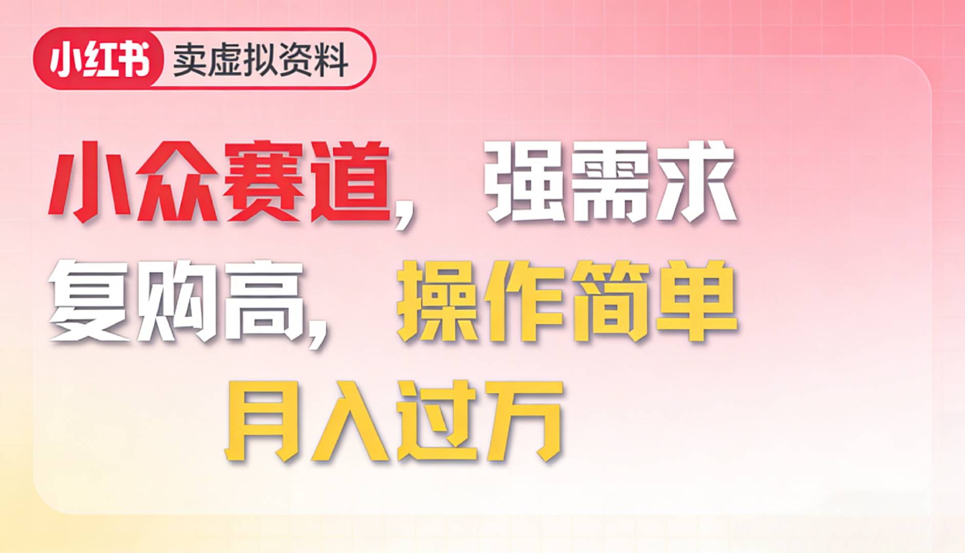 2026年就做小众赛道，强需求，复购高，月入过万，操作简单-齐力副业