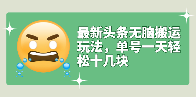 【副业项目3134期】最新头条无脑搬运教程，多号操作日赚几百块【实操课程+搬运软件】-齐力副业