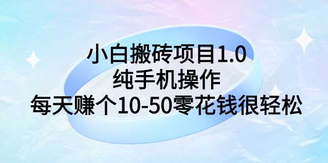 【副业项目3301期】小白搬砖项目1.0，纯手机操作，每天赚个10-50零花钱很轻松-齐力副业