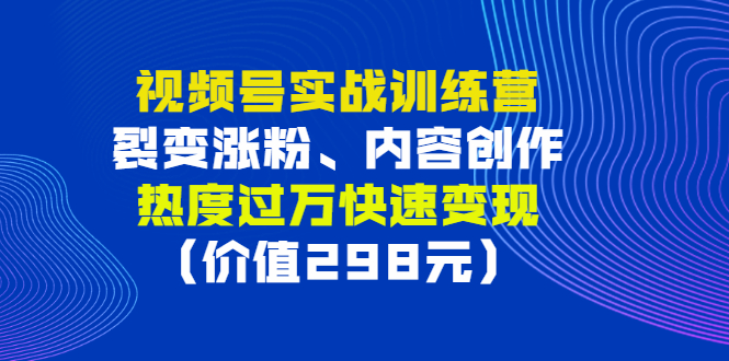 【副业项目3353期】视频号实战合集（视频号怎么创作推广涨粉）-齐力副业