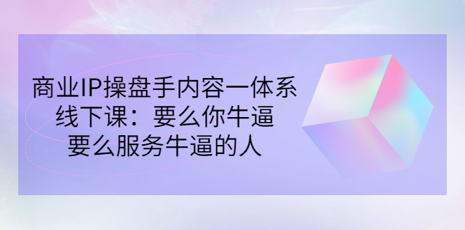 【副业项目3408期】商业IP操盘手内容一体系线下课（如何打造个人ip）-齐力副业