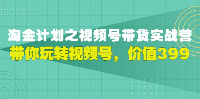 【副业项目3517期】胡子·淘金计划之视频号带货实操教程，带你玩转视频号（视频号带货怎么操作）-齐力副业