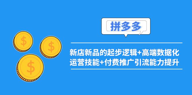 【副业项目4181期】2022拼多多：新店新品的起步逻辑+高端数据化运营技能+付费推广引流能力提升-齐力副业