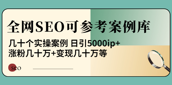 【副业项目4188期】《全网SEO可参考案例库》几十个实操案例 日引5000ip+涨粉百W+变现几十W等-齐力副业