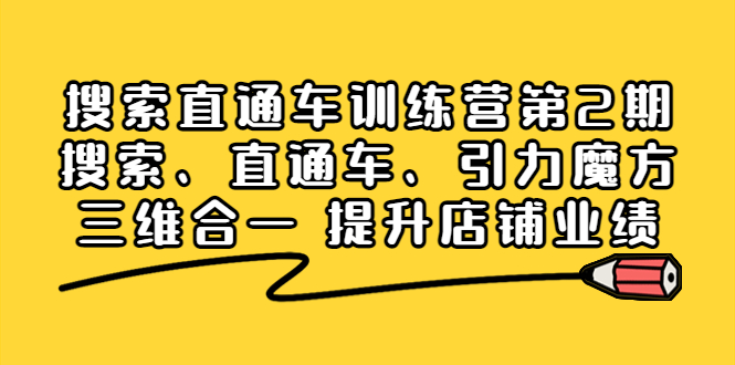 【副业项目4206期】搜索直通车训练营第2期：搜索、直通车、引力魔方三维合一 提升店铺业绩-齐力副业