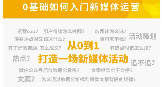 【副业项目4569期】新媒体运营系列课：课程零基础入门，解锁高薪职业必备的四项技能-齐力副业