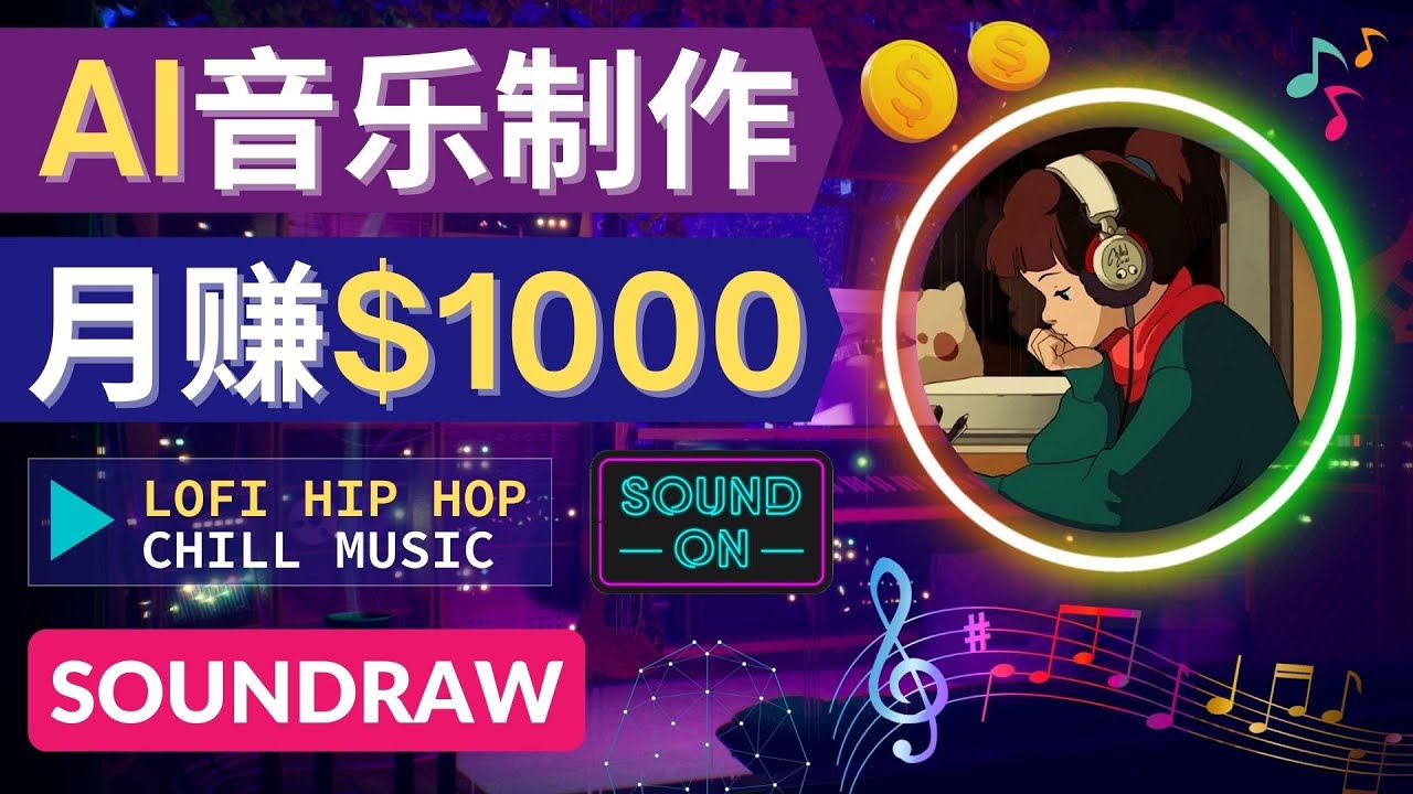 【副业项目4535期】无需任何音乐基础： 使用AI软件制作Lofi Hip Hop Chill Music 月赚1000美元-齐力副业