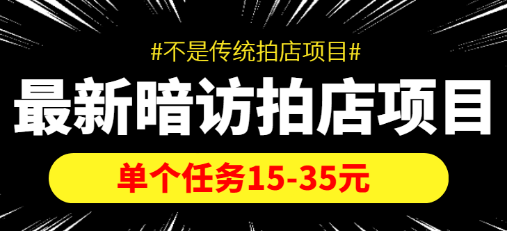 【副业项目4453期】【信息差项目】最新暗访拍店项目，单个任务15-35元（不是传统拍店项目）-齐力副业