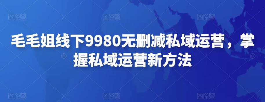 【副业项目4650期】毛毛姐线下9980无删减私域运营，掌握私域运营新方法-齐力副业
