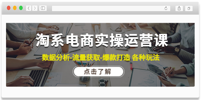 【副业项目4719期】淘系电商实操运营课：数据分析-流量获取-爆款打造 各种玩法（63节）-齐力副业