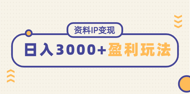 【副业项目4816期】资料IP变现，能稳定日赚3000起的持续性盈利玩法-齐力副业