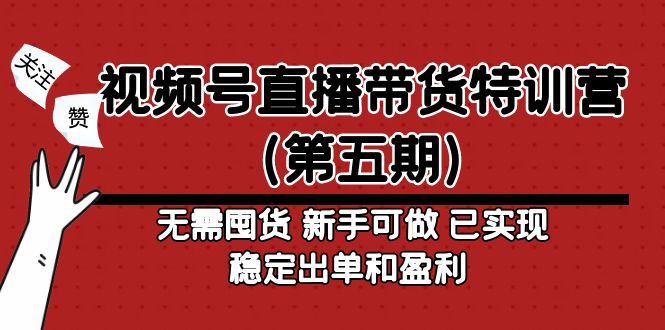 【副业项目5139期】视频号直播带货特训营（第五期）无需囤货 新手可做 已实现稳定出单和盈利-齐力副业