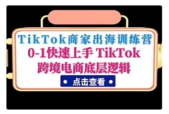 【副业项目5013期】TikTok商家出海训练营：0-1快速上手 TikTok跨境电商底层逻辑-齐力副业
