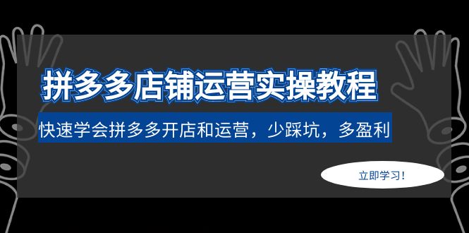 【副业项目5088期】拼多多店铺运营实操教程：快速学会拼多多开店和运营，少踩坑，多盈利-齐力副业