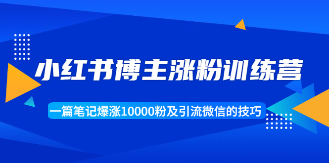 【副业项目1944期】小红书博主涨粉训练营：一篇笔记爆涨10000粉及引流微信的技巧-齐力副业