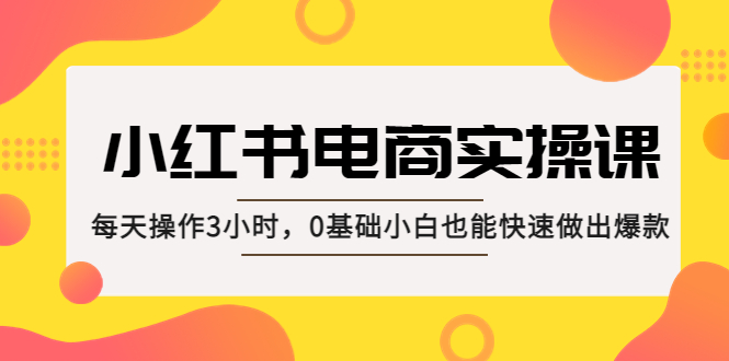【副业项目5332期】小红书·电商实操课：每天操作3小时，0基础小白也能快速做出爆款-齐力副业