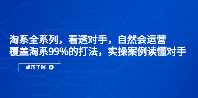 【副业项目5366期】淘系全系列，看透对手，自然会运营，覆盖淘系99%·打法，实操案例读懂对手-齐力副业