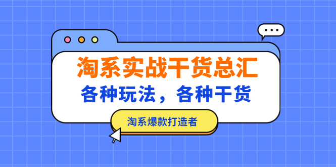 【副业项目5238期】淘系实战干货总汇：各种玩法，各种干货，淘系爆款打造者-齐力副业