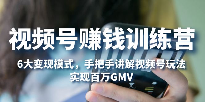 【副业项目5296期】视频号赚钱训练营：6大变现模式，对平台的各项功能详细讲解，实现百万GMV-齐力副业