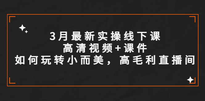 【副业项目5675期】3月最新实操线下课高清视频+课件，如何玩转小而美，高毛利直播间-齐力副业