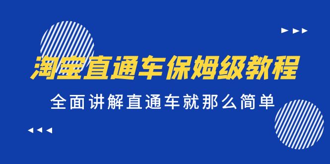 【副业项目5451期】淘宝直通车保姆级教程，全面讲解直通车就那么简单！-齐力副业