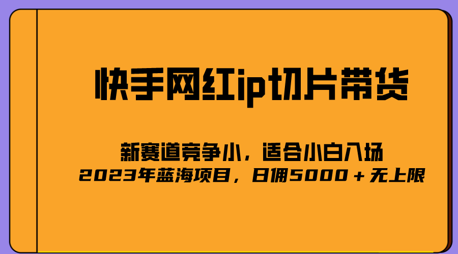 【副业项目5464期】2023爆火的快手网红IP切片，号称日佣5000＋的蓝海项目，二驴的独家授权-齐力副业