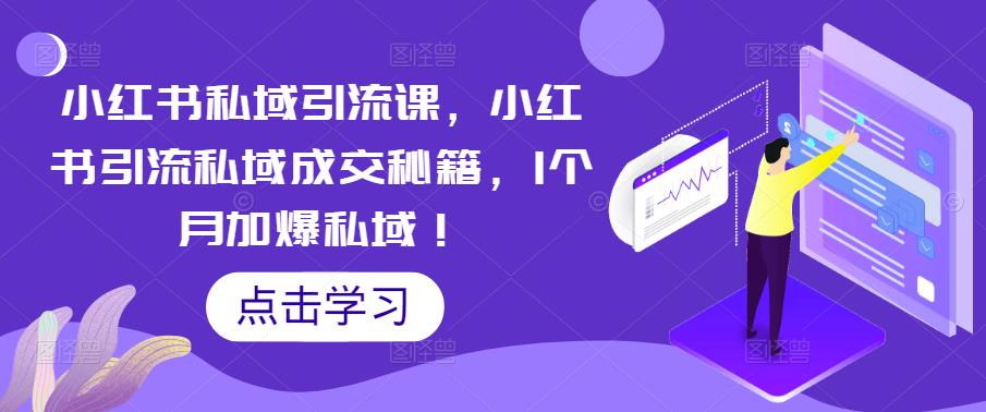 【副业项目5470期】小红书私域引流课，小红书引流私域成交秘籍，1个月加爆私域！-齐力副业