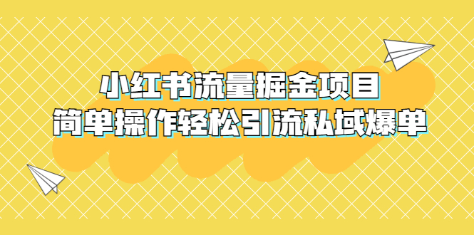 【副业项目5548期】外面收费398小红书流量掘金项目，简单操作轻松引流私域爆单-齐力副业