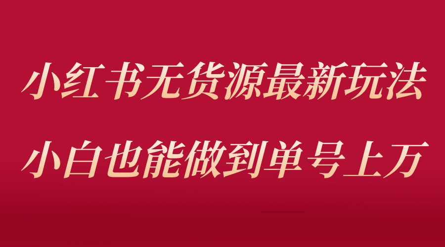 【副业项目5715期】小红书无货源最新螺旋起号玩法，电商小白也能做到单号上万（收费3980）-齐力副业
