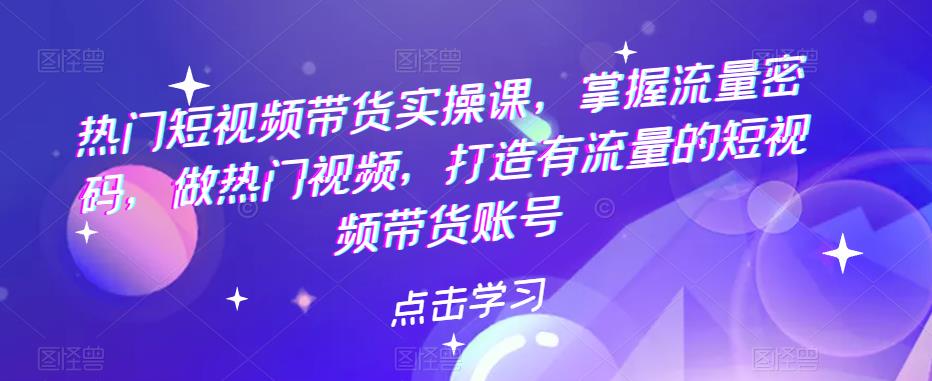 【副业项目5822期】热门短视频带货实战 掌握流量密码 做热门视频 打造有流量的短视频带货账号-齐力副业