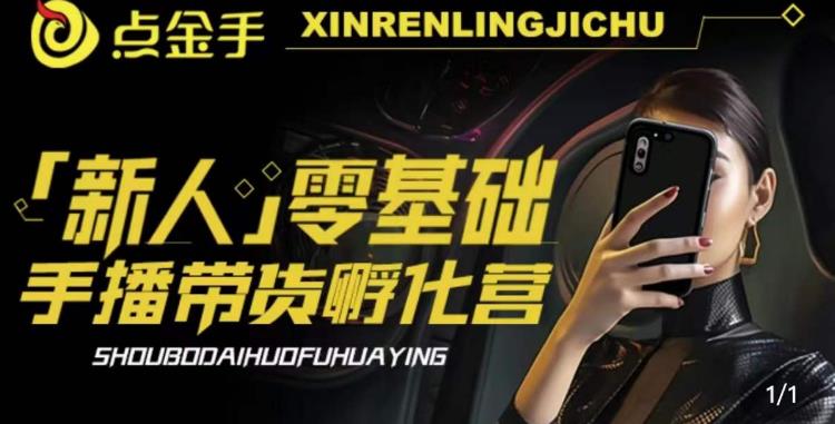 【副业项目6097期】2023点金手·新人零基础手播带货孵化营：账号运营篇+主播话术篇+数据流量篇等-齐力副业