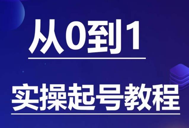 【副业项目6151期】石野·小白起号实操教程，​掌握各种起号的玩法技术，了解流量的核心-齐力副业