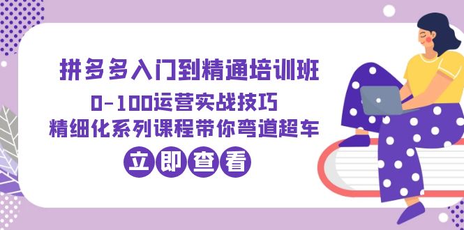 【副业项目6297期】2023拼多多入门到精通培训班：0-100运营实战技巧 精细化系列课带你弯道超车-齐力副业