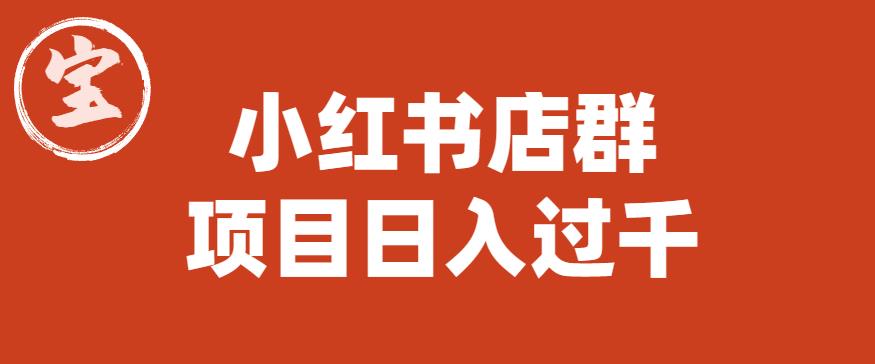 【副业项目6268期】宝哥小红书店群项目，日入过千（图文教程）【揭秘】-齐力副业