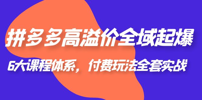 【副业项目6362期】拼多多-高溢价 全域 起爆，6大课程体系，付费玩法全套实战！-齐力副业
