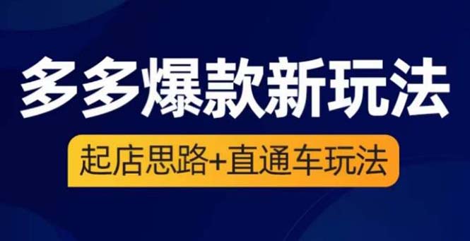 【副业项目6039期】2023拼多多爆款·新玩法：起店思路+直通车玩法（3节精华课）-齐力副业