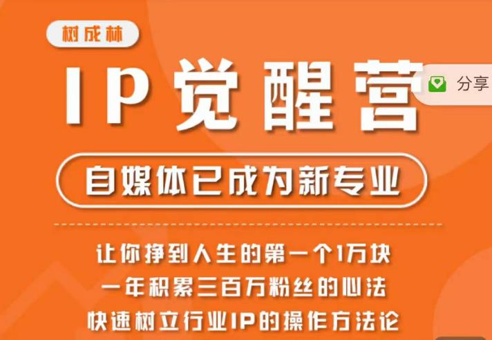 【副业项目6657期】树成林·IP觉醒营，快速树立行业IP的操作方法论，让你赚到人生的第一个1万块-齐力副业