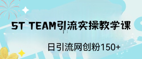 【副业项目6745期】ST TEAM引流实操课，日引流网创粉100+-齐力副业