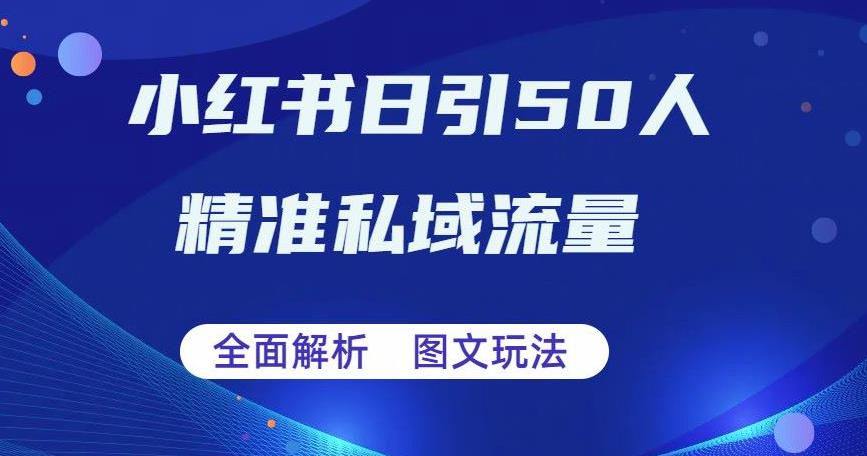 【副业项目6772期】全面解析小红书图文引流日引50私域流量【揭秘】-齐力副业