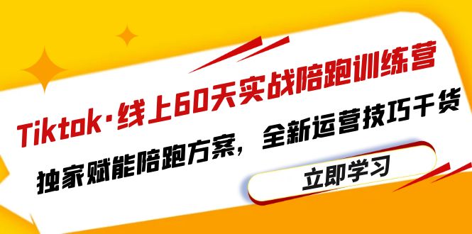 【副业项目6403期】Tiktok·线上60天实战陪跑训练营，独家赋能陪跑方案，全新运营技巧干货-齐力副业