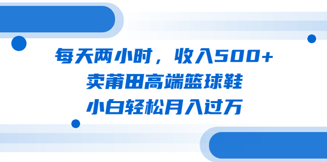 【副业项目6542期】每天两小时，收入500+，卖莆田高端篮球鞋，小白轻松月入过万（教程+素材）-齐力副业