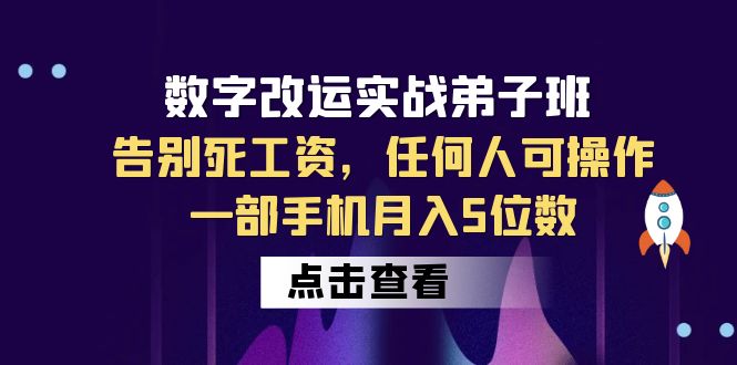 【副业项目6430期】数字 改运实战弟子班：告别死工资，任何人可操作，一部手机月入5位数-齐力副业
