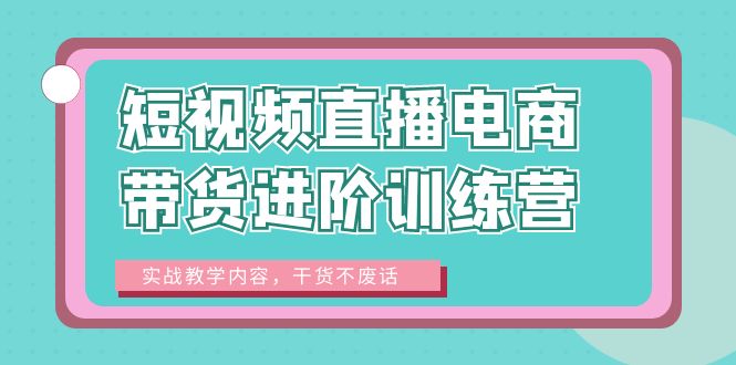 【副业项目6485期】短视频直播电商带货进阶训练营：实战教学内容，干货不废话！-齐力副业