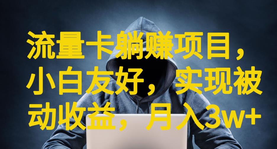 【副业项目6842期】流量卡躺赚项目，小白友好，开设后台，实现被动收益，只要出卡，就能一直赚钱，利润高昂【揭秘】-齐力副业