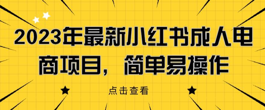 【副业项目6532期】2023年最新小红书成人电商项目，简单易操作【详细教程】-齐力副业