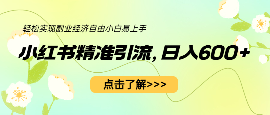 【副业项目6650期】小红书精准引流，小白日入600+，轻松实现副业经济自由（教程+1153G资源）-齐力副业