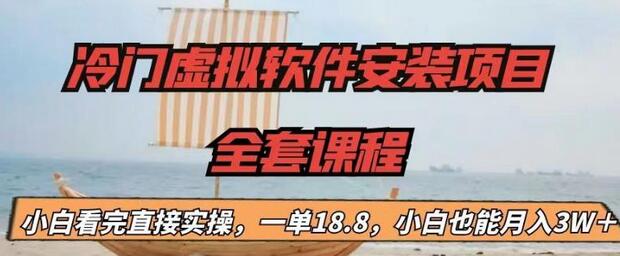 【副业项目6919期】冷门虚拟软件安装项目，一单18.8，小白也能月入3W＋-齐力副业
