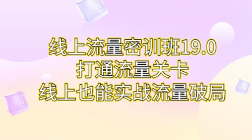 【副业项目7131期】线上流量密训班19.0，打通流量关卡，线上也能实战流量破局-齐力副业